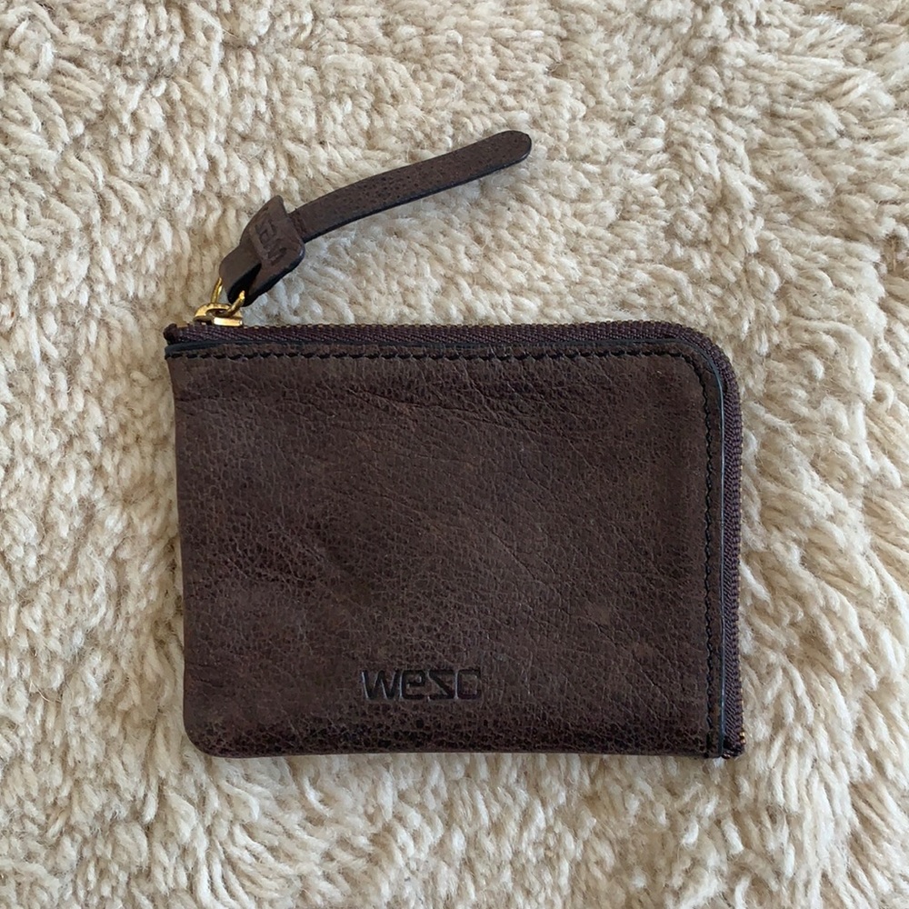 WeSC leather zip wallet